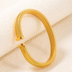 NON FADING TITANIUM STEEL ELASTIC SPRING BRACELET_CWMM3739
