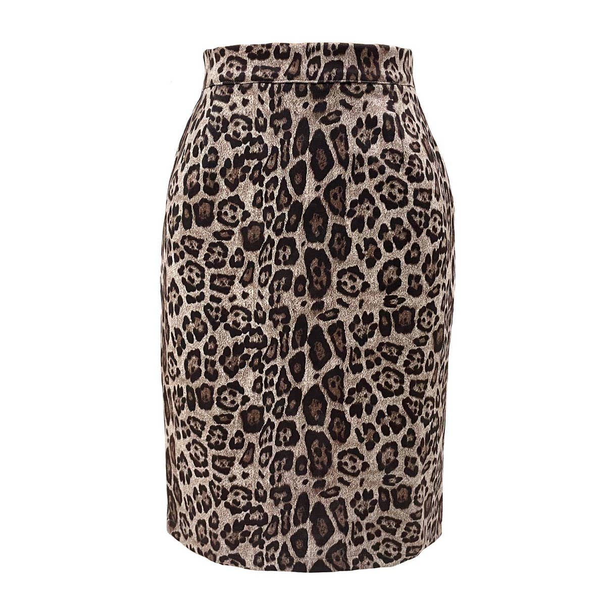 LEOPARD SUEDE SKIRT SEXY PRINTED MIDI SKIRT_CWBSS0385