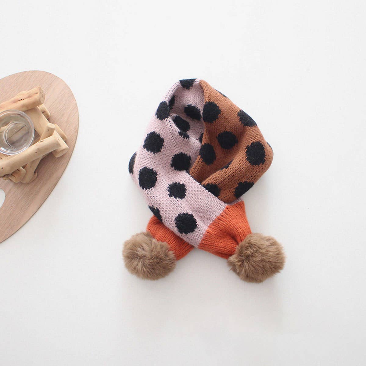 COLORFUL POLKA DOT KNITTED SCARF KIDS NECK SCARF_CWASC2099