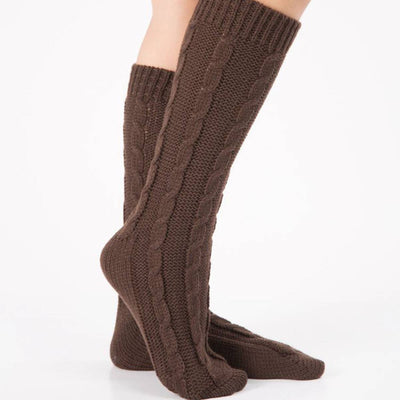Trendy Winter Fashion Knee High Warm Knit Socks_Cwms111