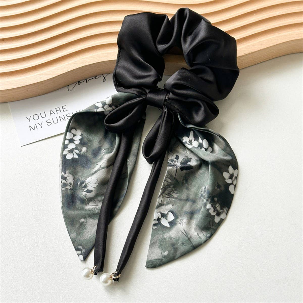 PRINTED BUTTERFLY RIBBON HAIR TIE_CWAHA2432