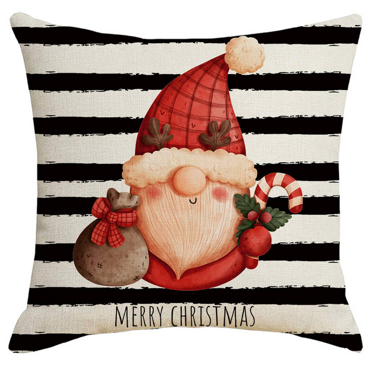 STRIPED CARTOON SANTA CLAUS PILLOWCASE_CWMM1396