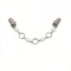 NEW CRYSTAL PEARL BUTTERFLY CHAIN SHAWL CLIP_CWMM2195