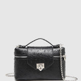 NEW OSTRICH TEXTURE BOXY CHAIN SHOULDER BAG_CWAB5719