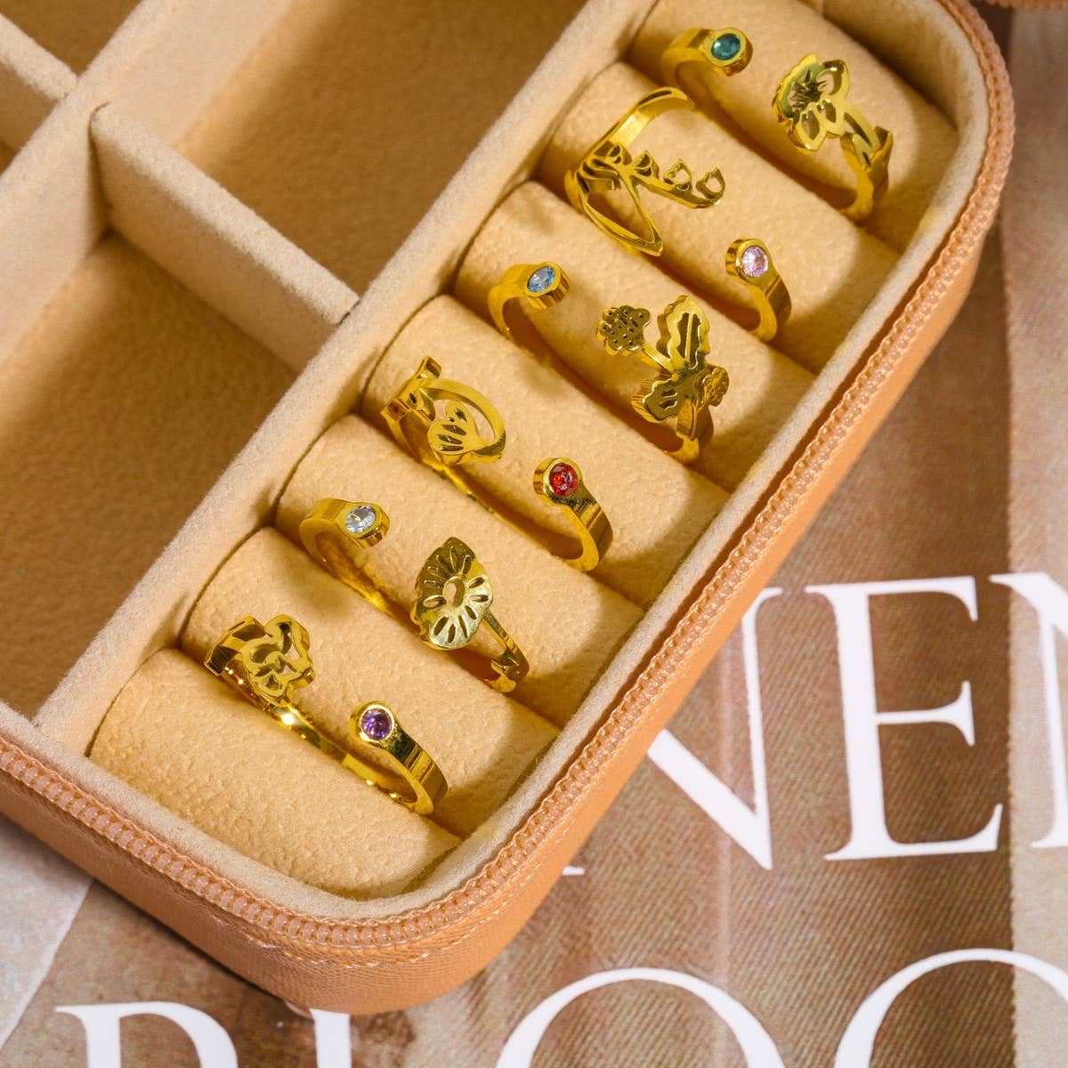 DECEMBER COLORED ZIRCONIA OPEN RING_CWMM5739