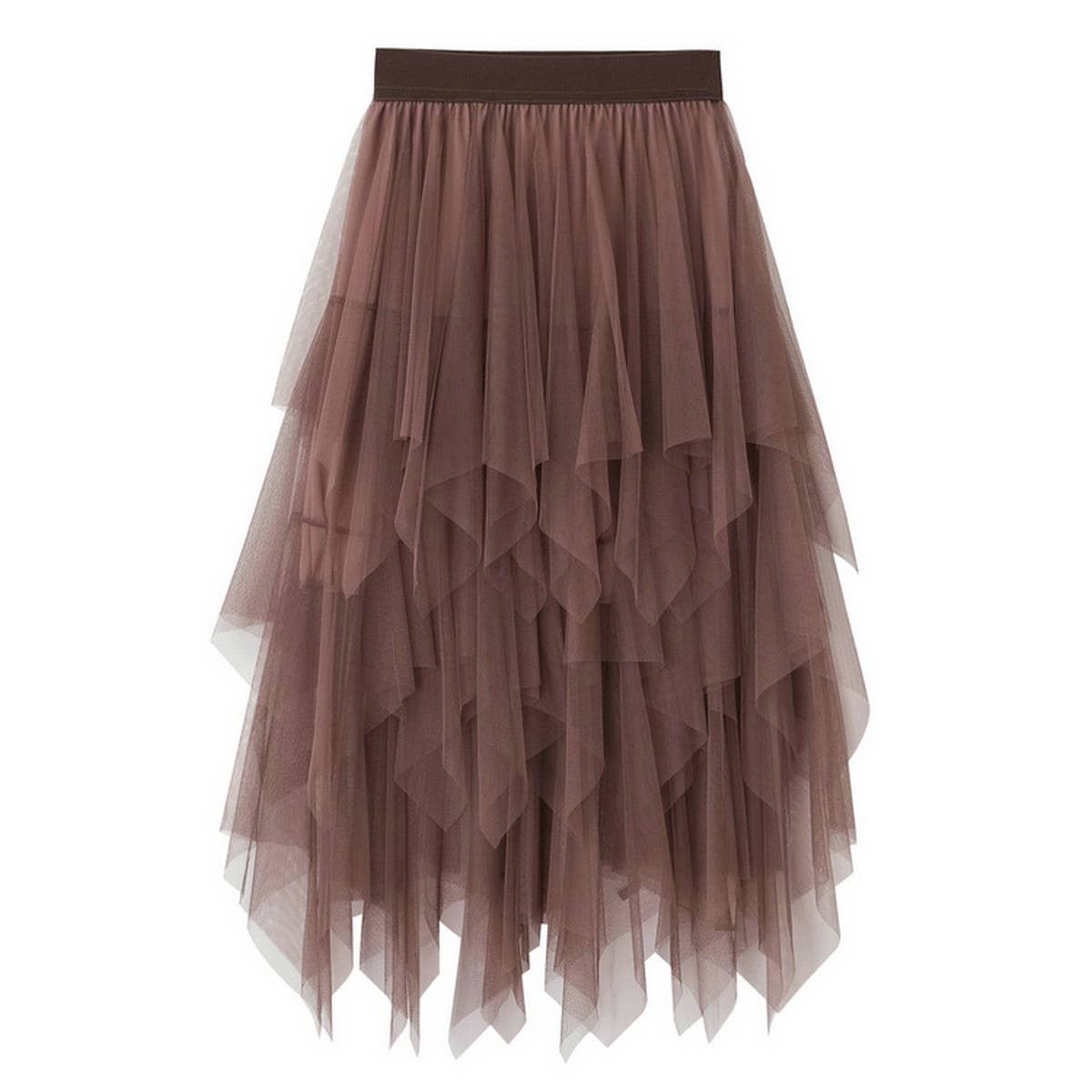 ASYMMETRICAL TULLE HIGH WAIST MIDI SKIRT_CWBMS0398