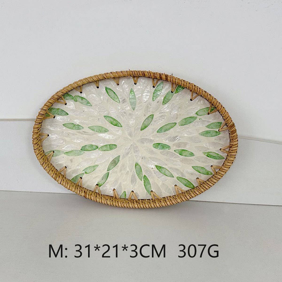 RATTAN OVAL FRUIT TEA SHELL TRAY STORAGE BASKET_CWMM4503