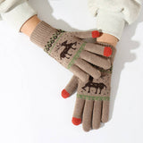 CUTE DEER PLUSH THICK TOUCH SCREEN GLOVES_CWAG0151