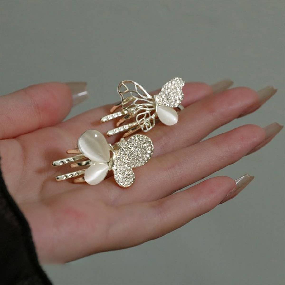 DELICATE BUTTERFLY HAIR CLAW SMALL SIDE BANG CLIP_CWAHA4667