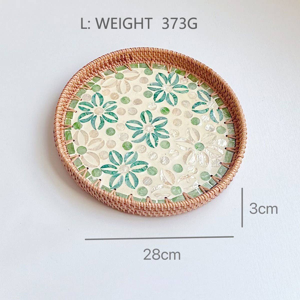 RATTAN COLORFUL SHELL CREATIVE HANDMADE FRUIT PLATE_CWMM4429