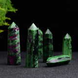 NATURAL RUBY ZOISITE HEX CRYSTAL TOWER_CWMM8134