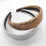 Vintage Gold Snake Print Wide Padded Headband