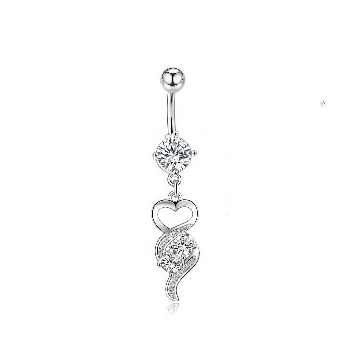 316L STEEL BRASS CZ NAVEL RING PIERCING JEWELRY_CWMM936