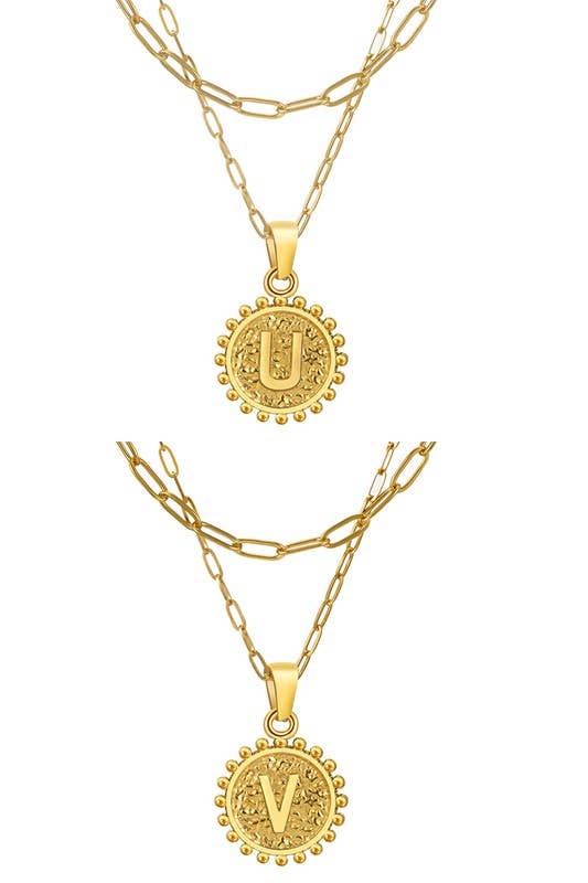 DOUBLE CHAIN INITIALS PENDANT NECKLACE_CWAJE106_B20621