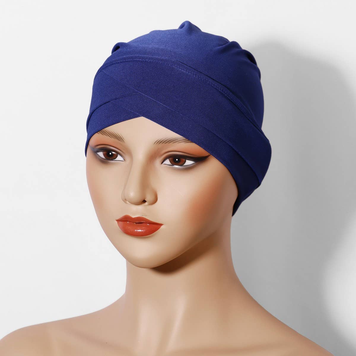 FASHION CRYSTAL LINEN TWO LAYER CROSS HEADSCARF_CWASC2458