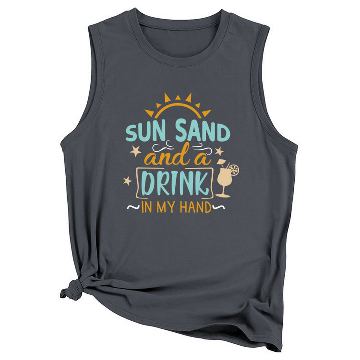 Wome Casual Loose Fit Tank Top, Minimal Style_Cwttsl0418