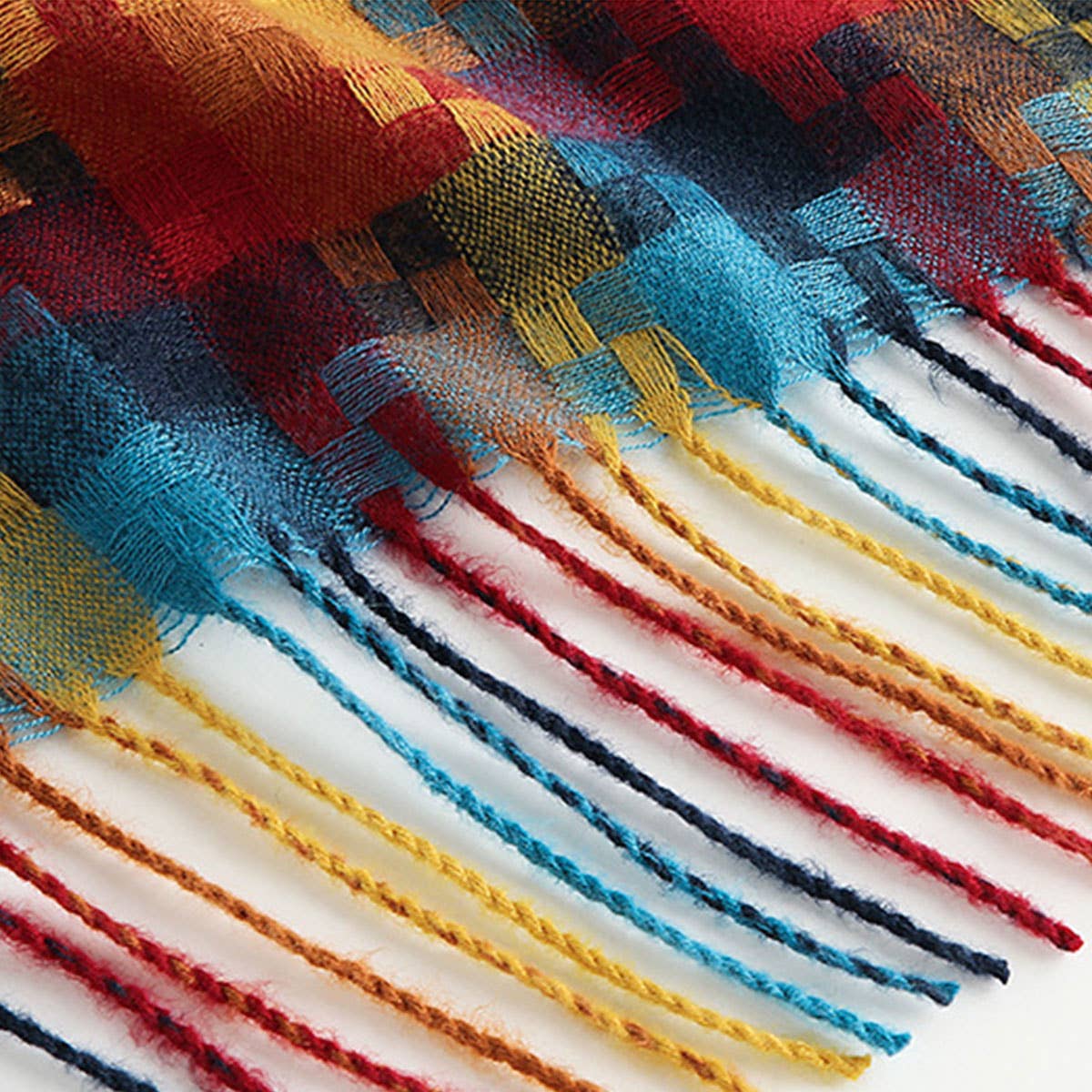 PLAID FRINGE SCARF TRENDY WINTER WRAP_CWASC0199