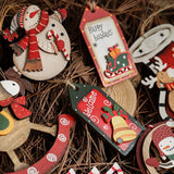 Wooden Xmas Ornaments Santa Snowman Tree Decor_Cwmm9671