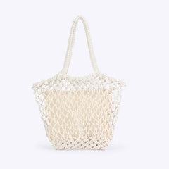 SIMPLE COTTON THREAD HAND WOVEN SHOULDER BAG_CWAB4681