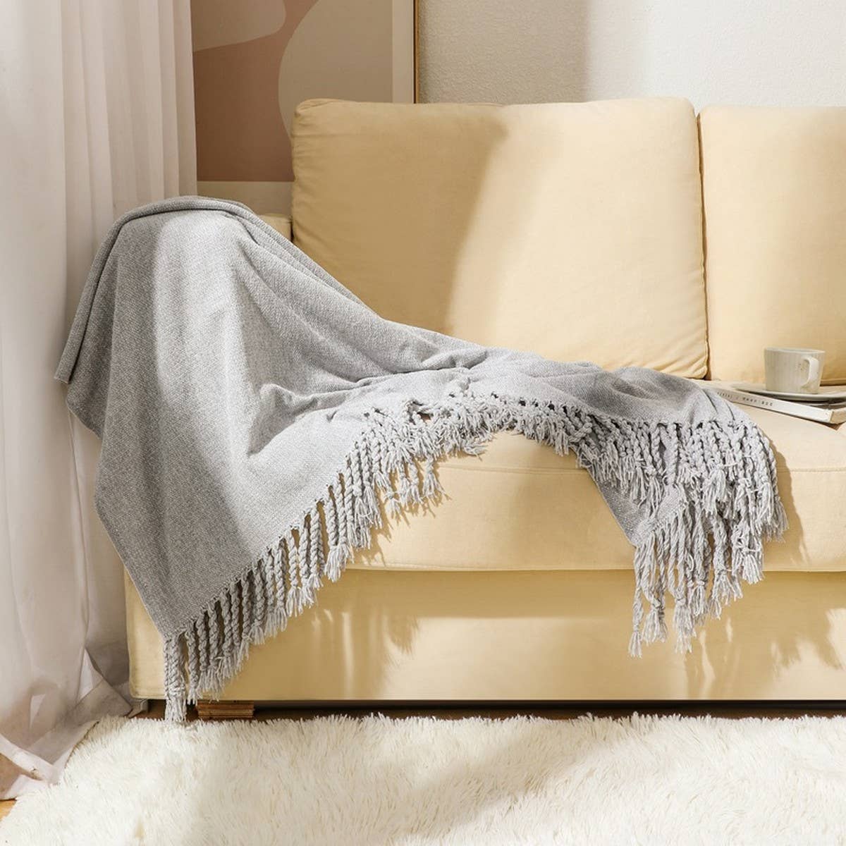 FRINGED SOFT AND WARM KNITTED BLANKET_CWMM0201