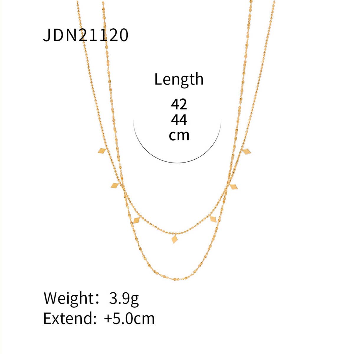 MULTILAYER GOLD PLATE STAINLESS STEEL NECKLACE_CWAJE0619