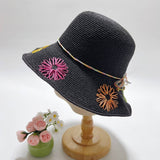 HIGH FASHION EMBROIDERED SUNFLOWER STRAW HAT_CWAH3590