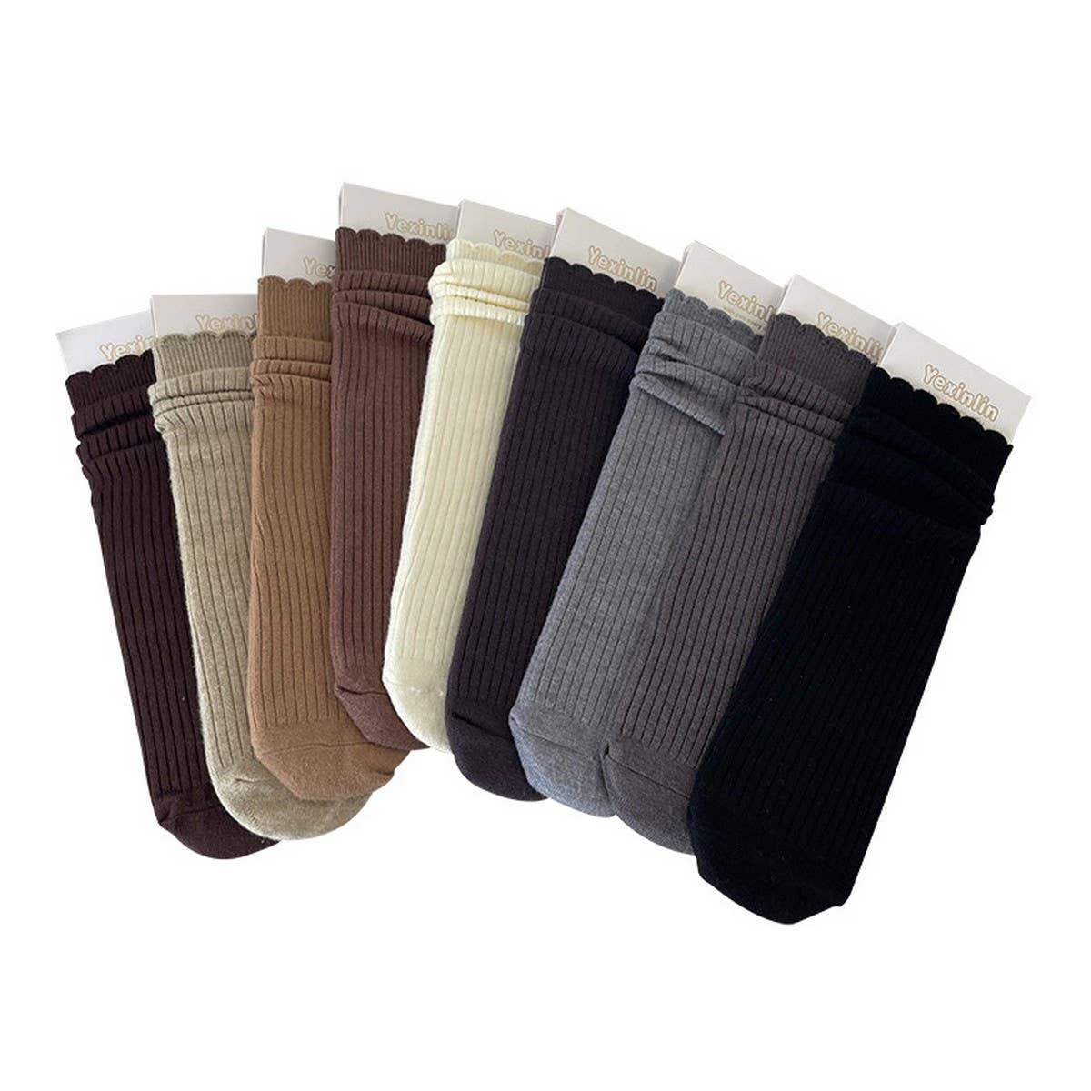 Women'S Solid Color Cashmere Lace Mid-Calf Socks_Cwms1120