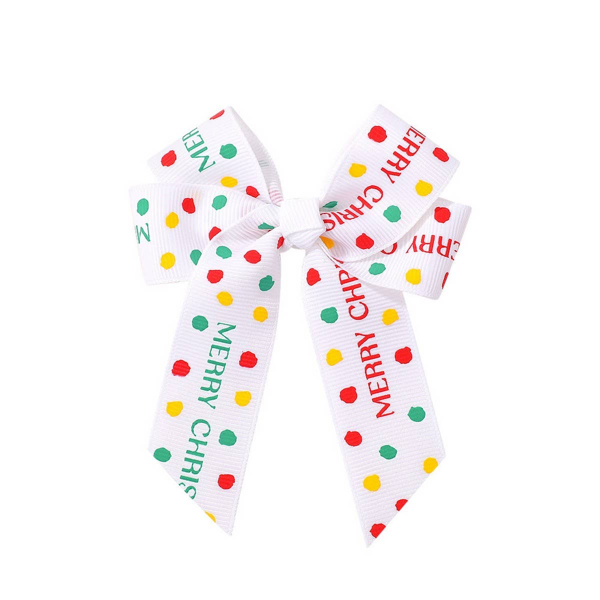 REINDEER POLKA DOT RIBBON HAIR CLIP_CWAHA6697