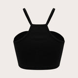 Ultra Short Love Loop Vest With Halter Topper