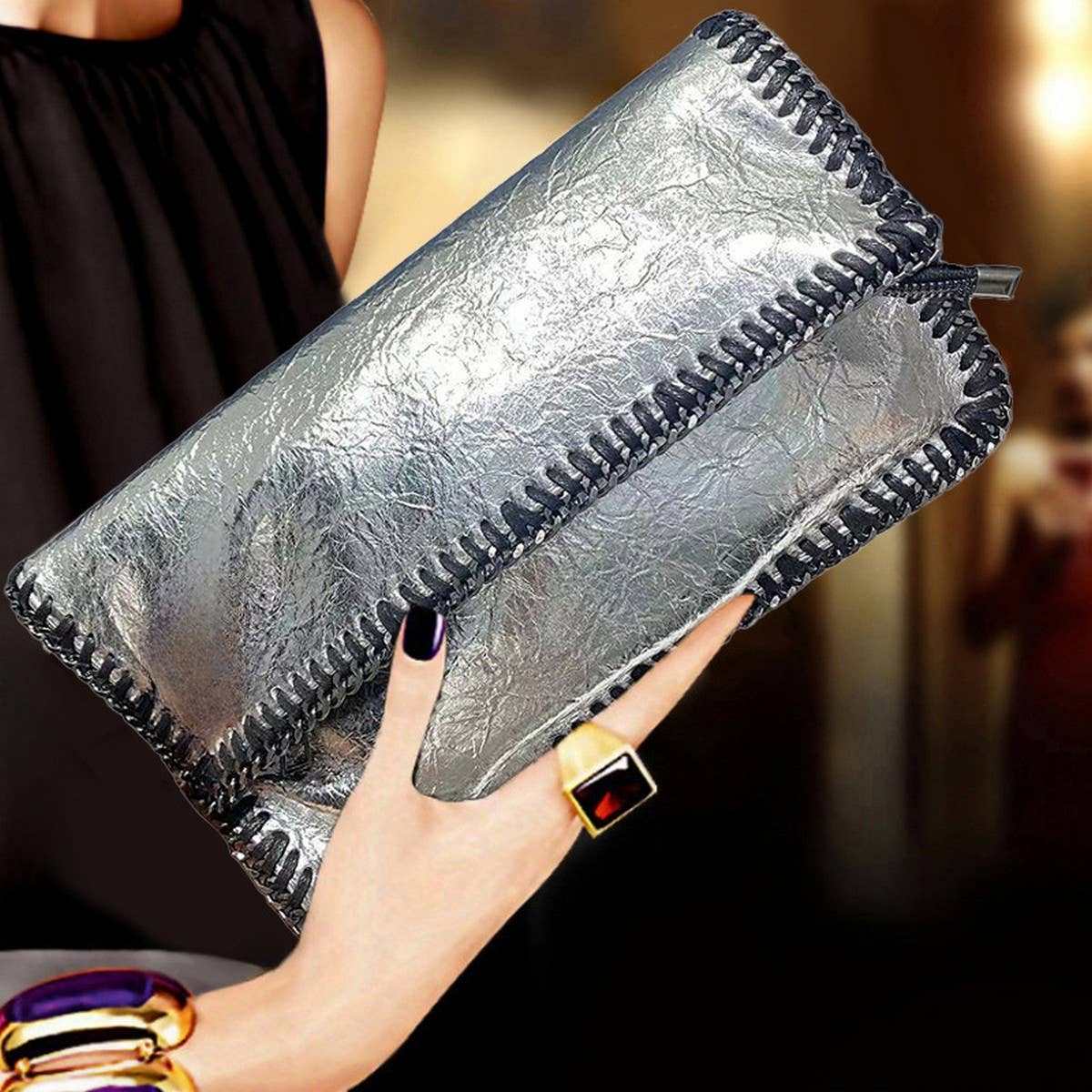 Women'S Vintage Fashion Soft Leather Clutch Bag_Cwab2606