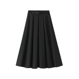 RETRO HIGH WAIST A LINE SKIRT SLIM SKIRT WITH BELT_CWBMS0307