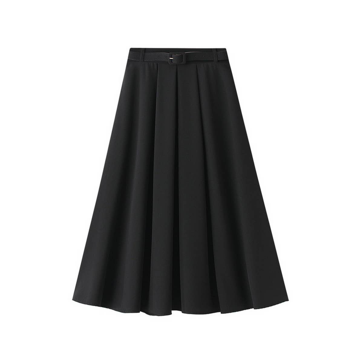RETRO HIGH WAIST A LINE SKIRT SLIM SKIRT WITH BELT_CWBMS0307