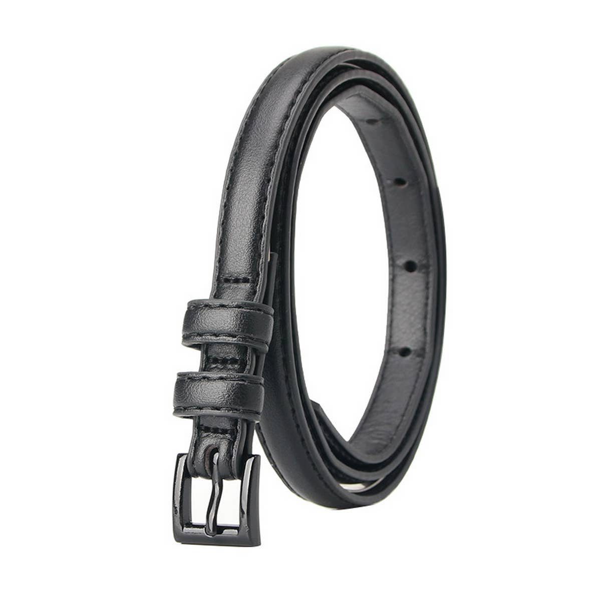 Cwabe0907_Women'S Small Square Buckle Thin Belt