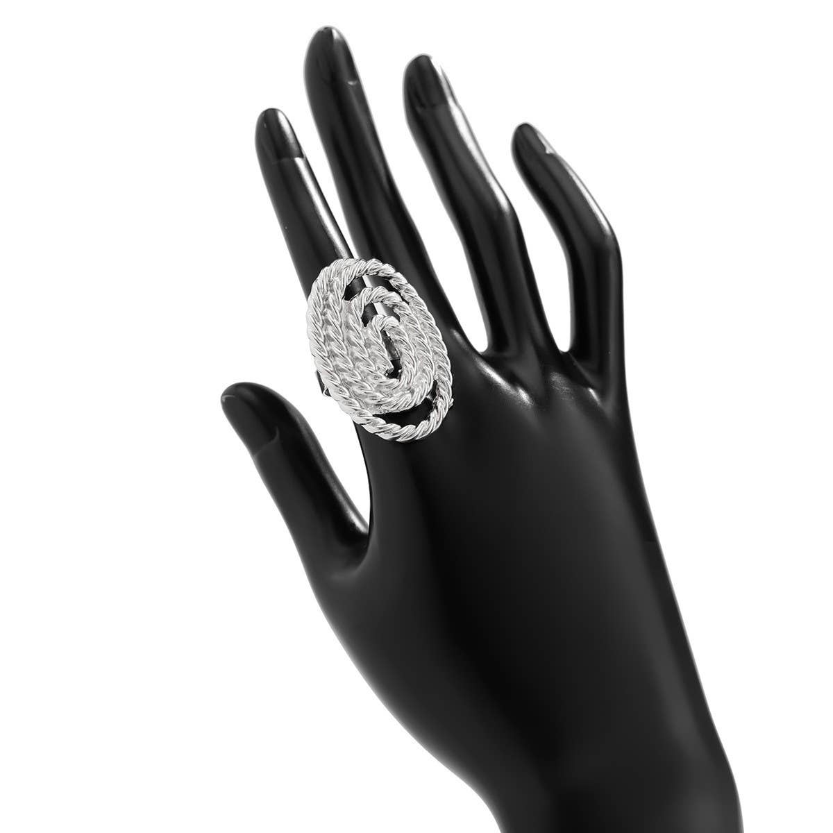 IRREGULAR GEOMETRIC ELLIPSE ALLOY WINDING RING_CWMM3229