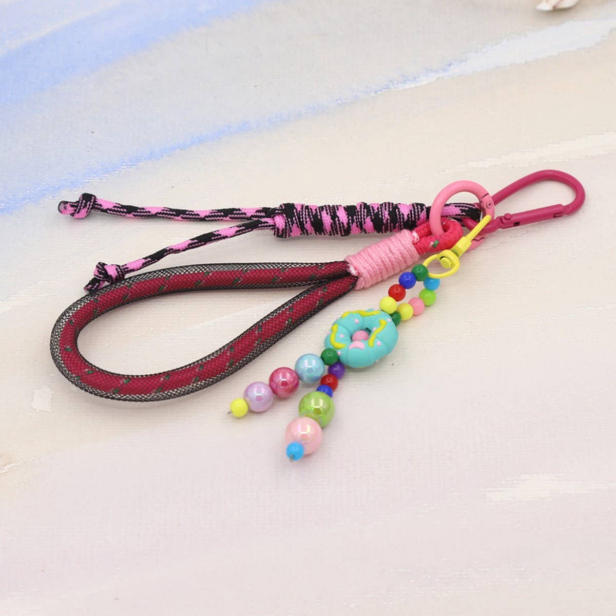 HAND WOVEN LANYARD CUTE BEADED KEYCHAIN_CWMM3548