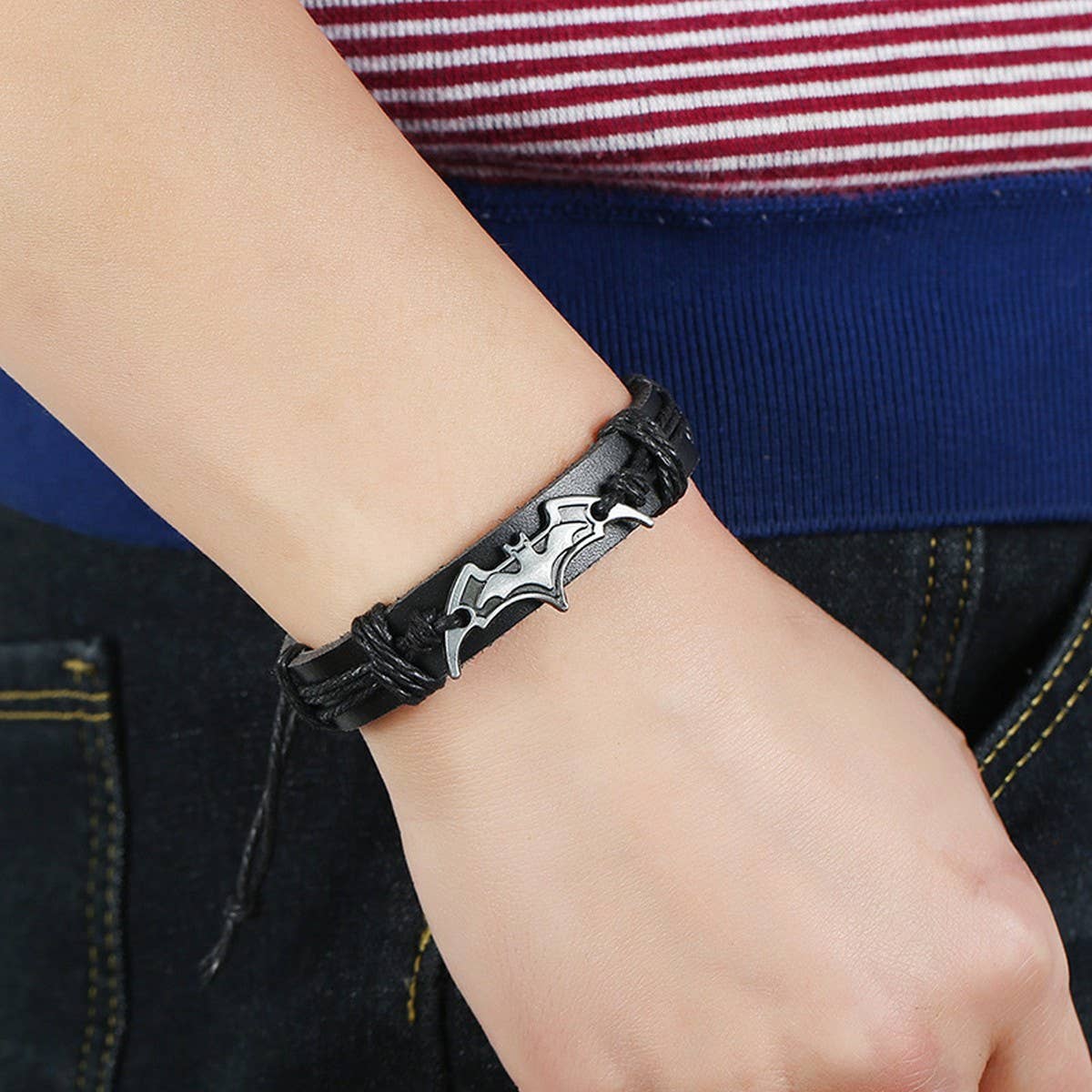 NEW CREATIVE BRAIDED COWHIDE ALLOY BRACELET_CWMM4464