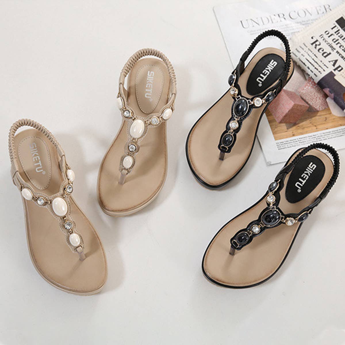 DIAMOND EMBELLISHED PLUS SIZE FLIP FLOP SANDALS_CWSHS0491