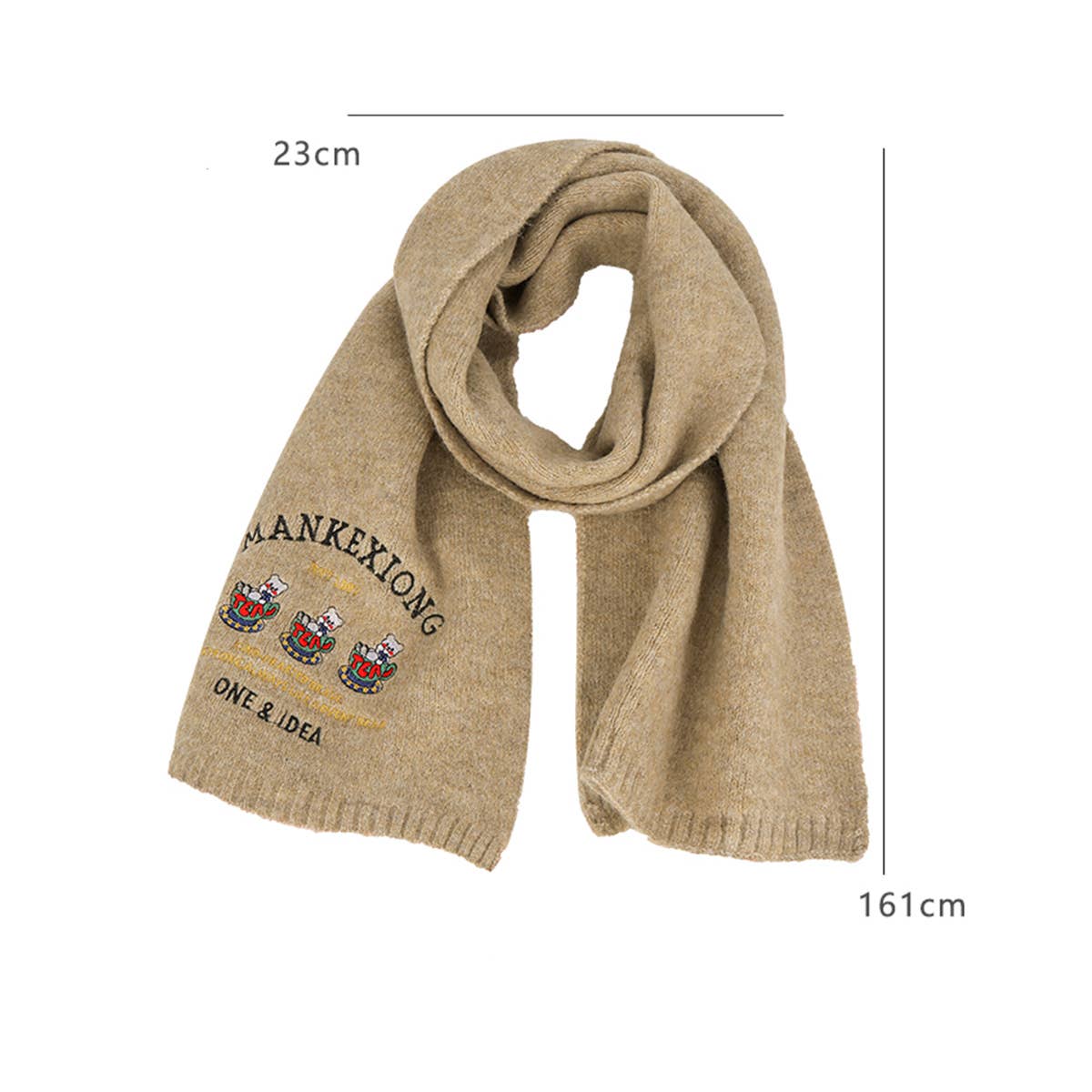 BEAR WOOL SCARF SOFT KNITTED WINTER NECK SCARF_CWASC1505