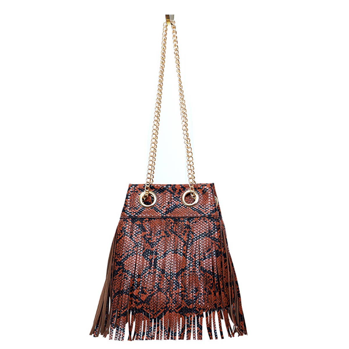 Women Snake  Portable Fringe Bag_Cwab0797