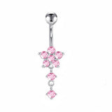 FLOWER CZ BELLY RING HYPOALLERGENIC PIERCING_CWMM9252