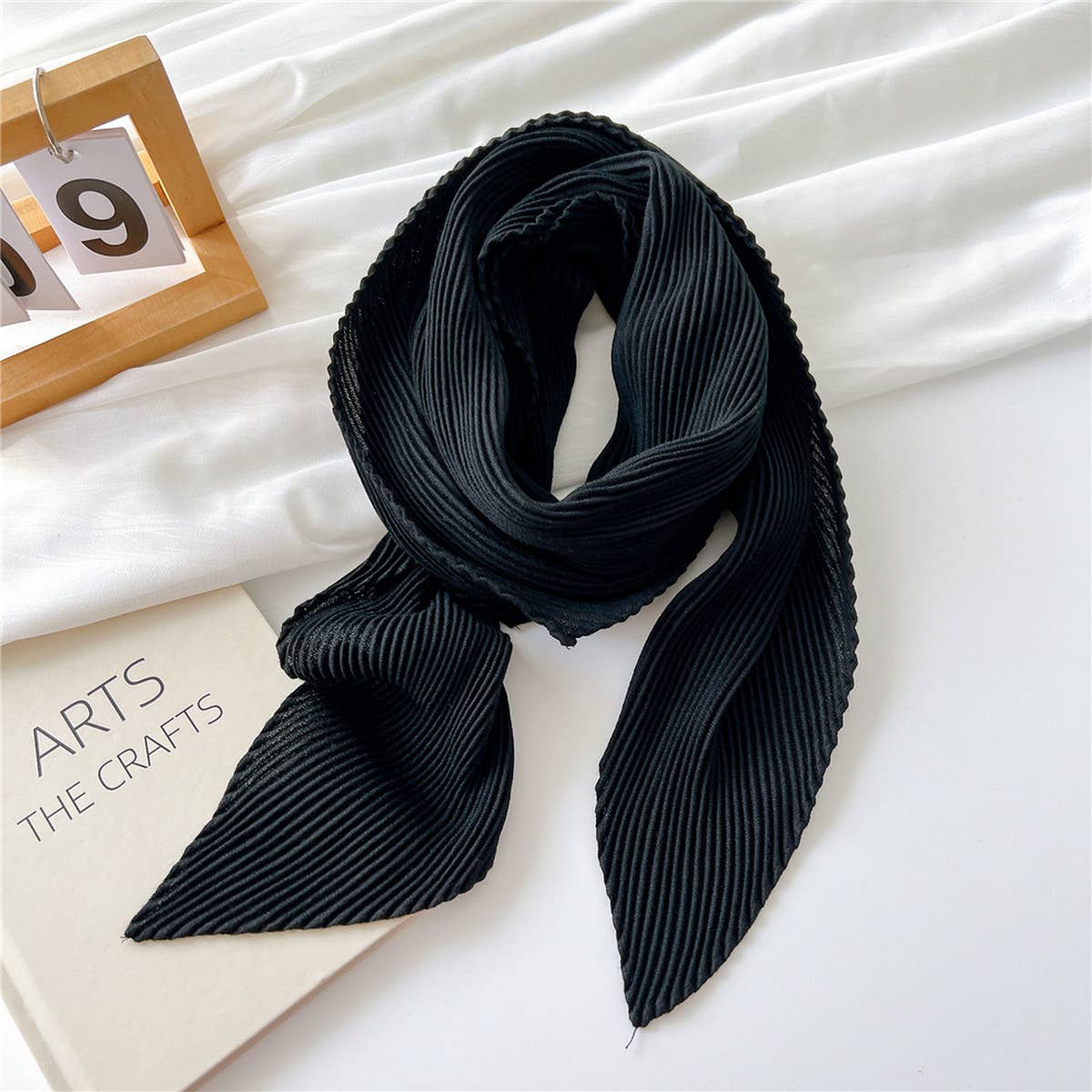 Cwasc2389_Wrinkled Solid Color Cotton And Linen Scarf