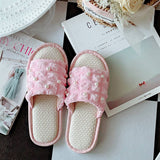 NEW INDOOR BREATHABLE LINEN SOFT SOLED SLIPPERS_CWMM2966
