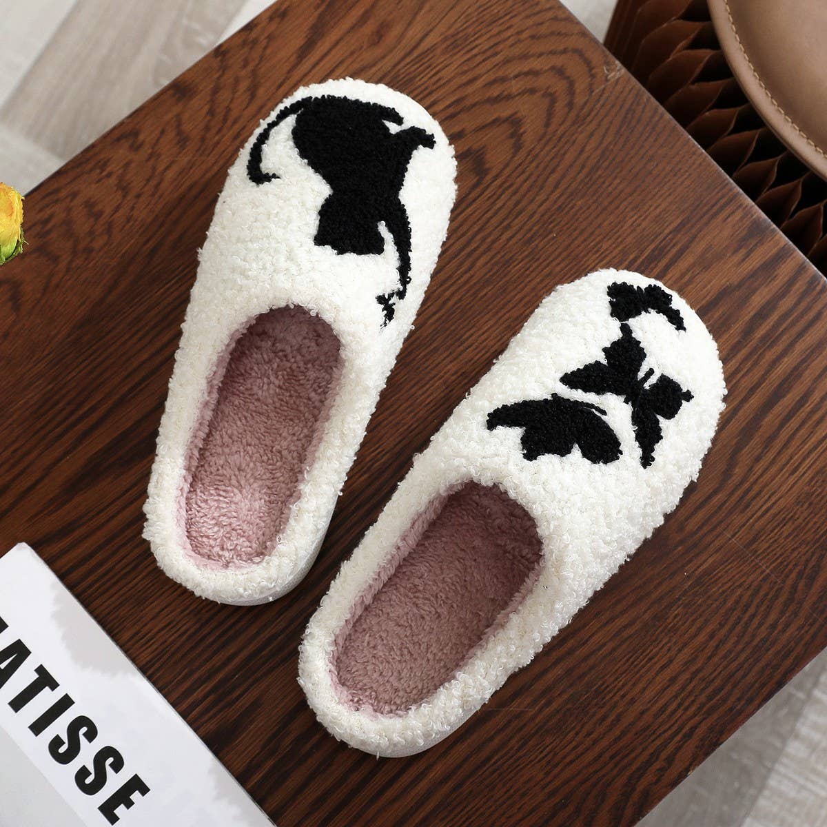 Winter Pet Cat Butterfly Embroidery Cotton Slipper