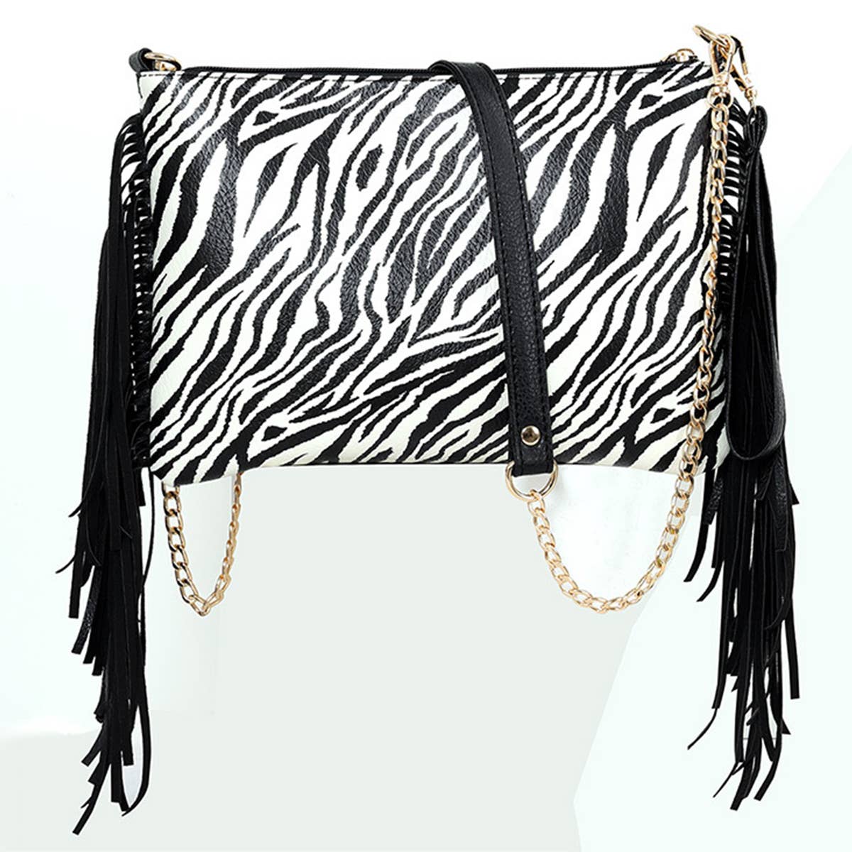 Women Casual Leopard Tassel Shoulder Bag_Cwab0803