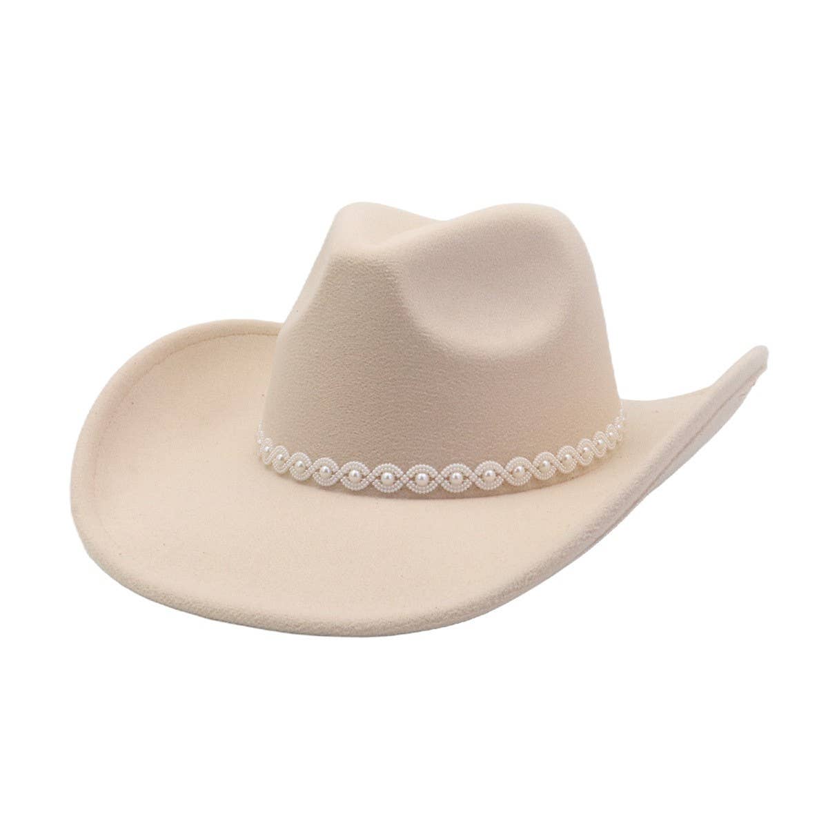 Western Ethnic Wool Felt Cowboy Fedora Hat_Cwah04438