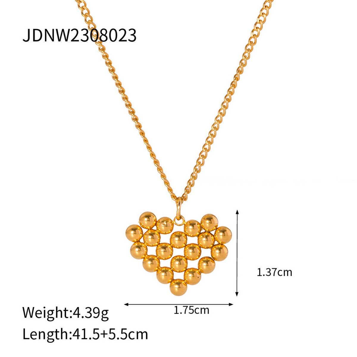 NEW ROUND BEAD HEART PENDANT DESIGN NECKLACE_CWAJE1438