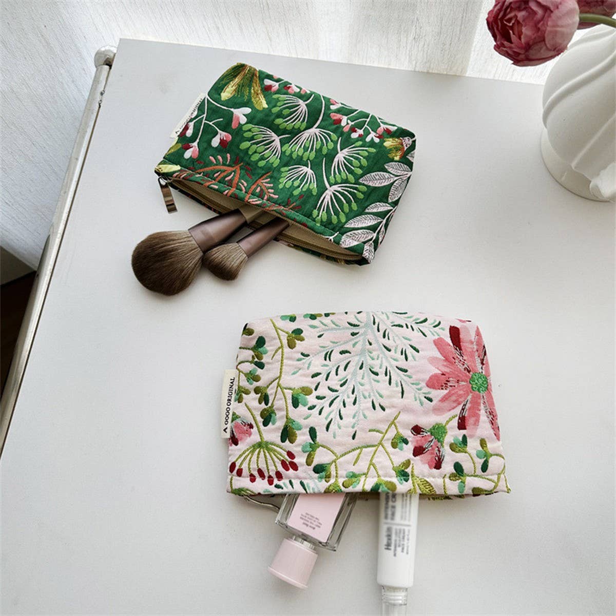 Floral Makeup Bag Travel Wash Wallet Storage Pouch_Cuab00693