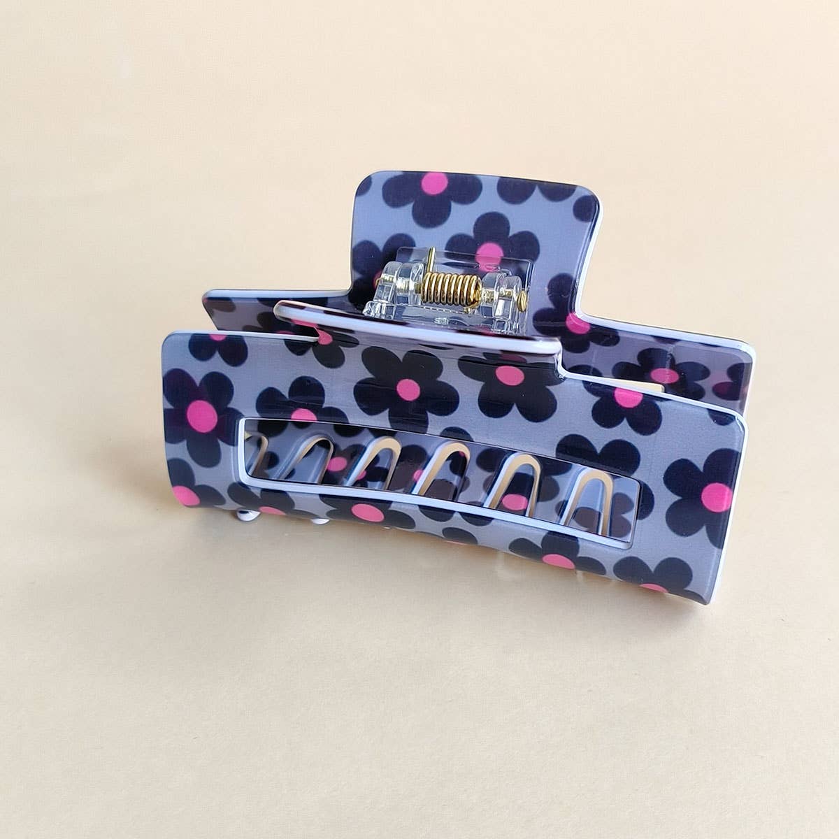 DOPAMINE FLOWER SQUARE HAIR CLAW CLIP CUTE STYLE_CWAHA1022