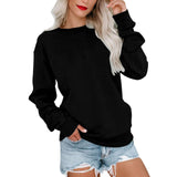 Solid Color Hoodie Casual Loose Crew-Neck Hoodie