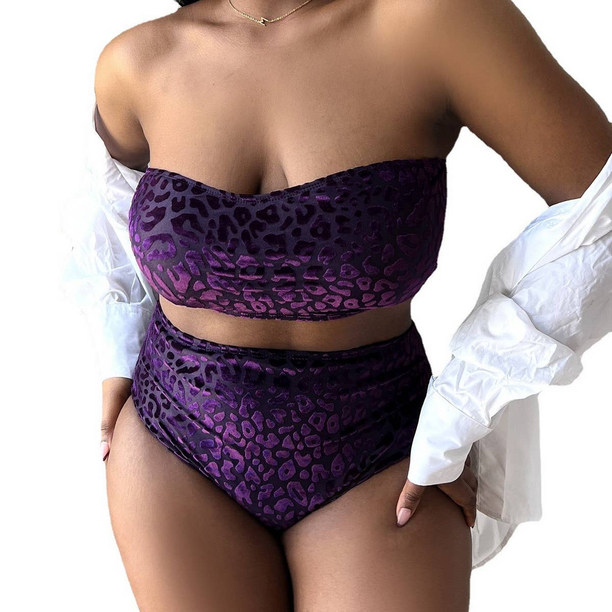 PLUS SIZE HIGH WAISTED BIKINI SWIMSUIT_CWMW0207